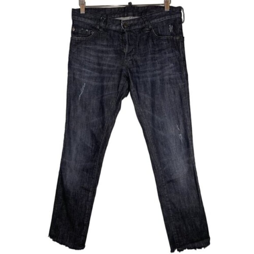 Dsquared2 Made in Italy Black Distressed Slim Jean size 46